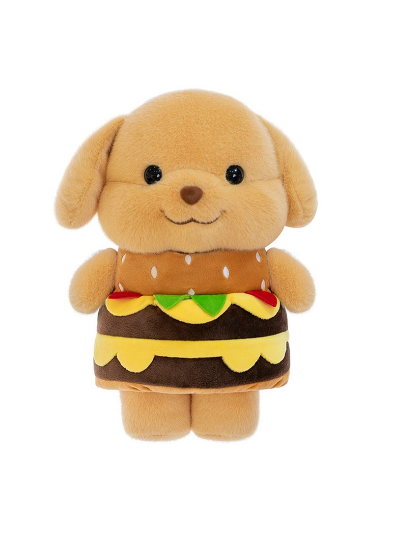 30 CM Cute Hamburger Dog Plush Toy Soft Stuffed Cartoon Doll For Girls And Boys All Ages Gift - Image 1